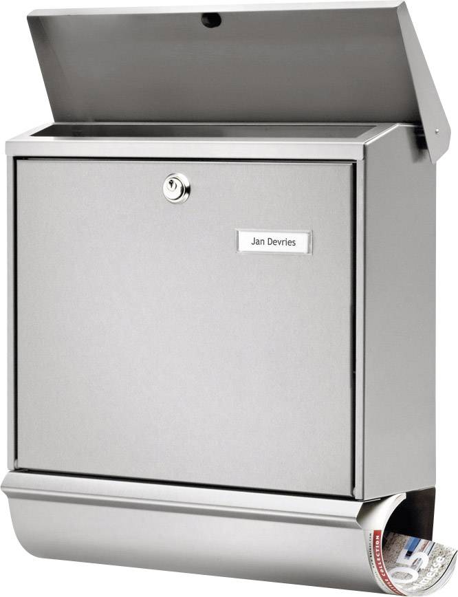 Burg Wächter 32680 COMFORT-Set 39130 NI Buzones Acero inoxidable Plata Candado de llave-0