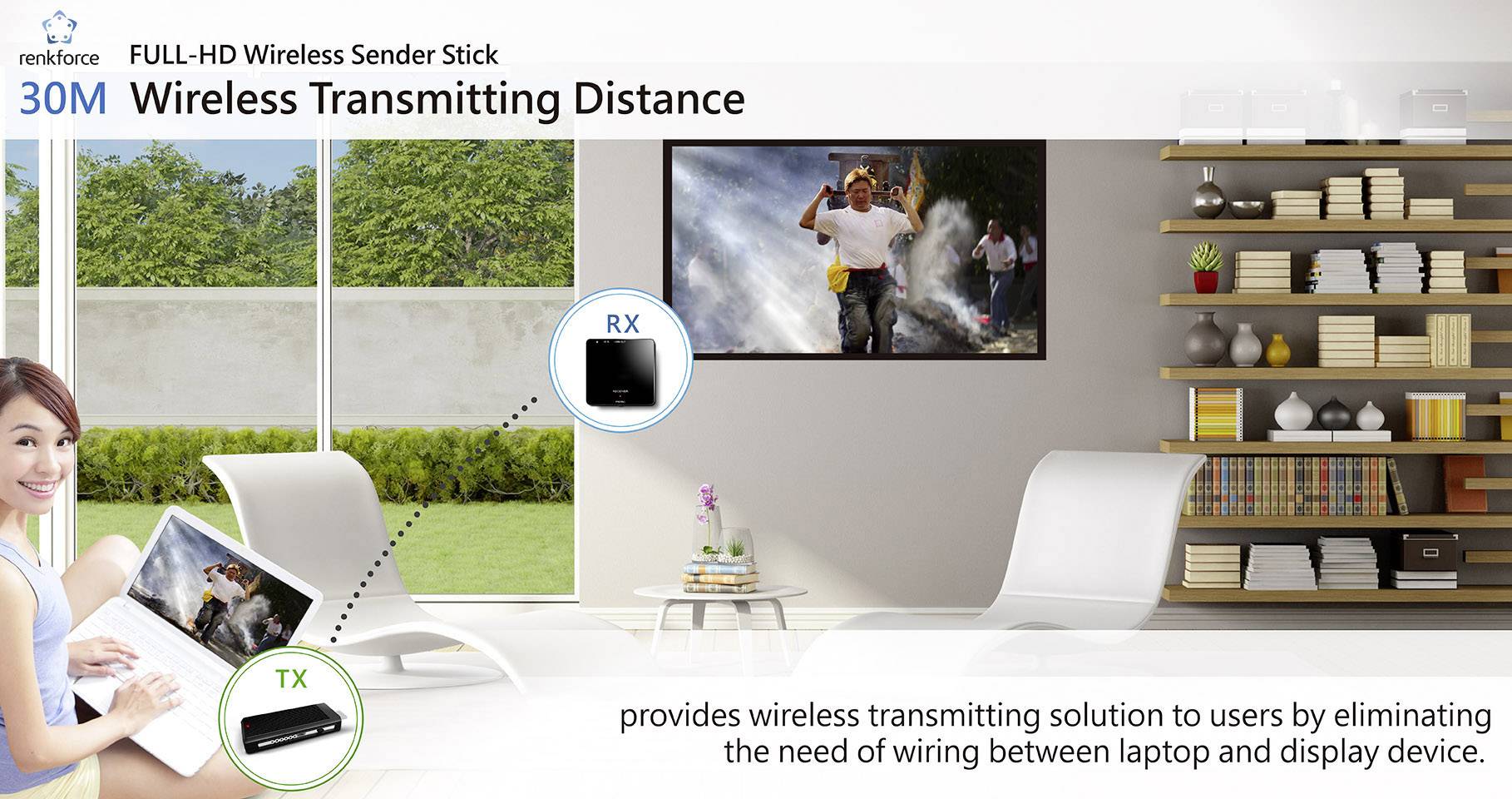 Renkforce RF-HDFS-01 Transferencia inalámbrica por HDMI (juego) 30 m 5 GHz 1920 x 1080 Pixel-12