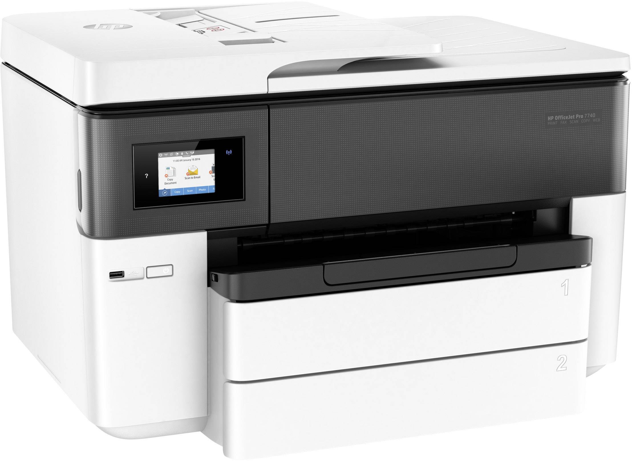 HP OfficeJet Pro 7740 WF Impresora multifunción Inyección de tinta Color A3 Impresora, escáner, fotocopiadora, fax WLAN,-7