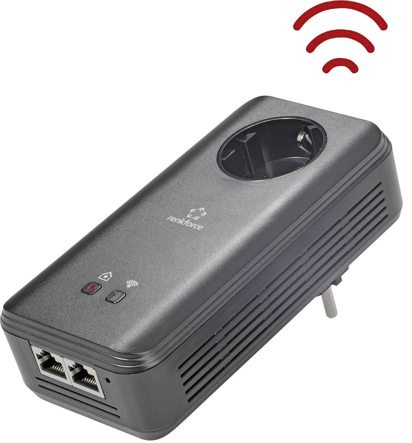 Renkforce PL1200D WiFi Adaptador individual Powerline WLAN RF-4613337 1.2 GBit/s