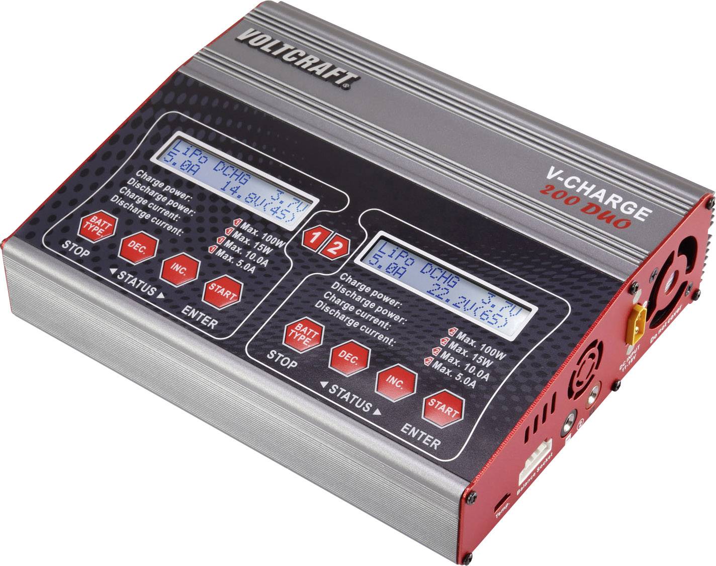 VOLTCRAFT V-Charge 200 Duo Cargador multifuncional para modelismo 12 V, 230 V 10 A Plomo, NiMH, NiCd, LiPo, Li-Ion, Liti-0