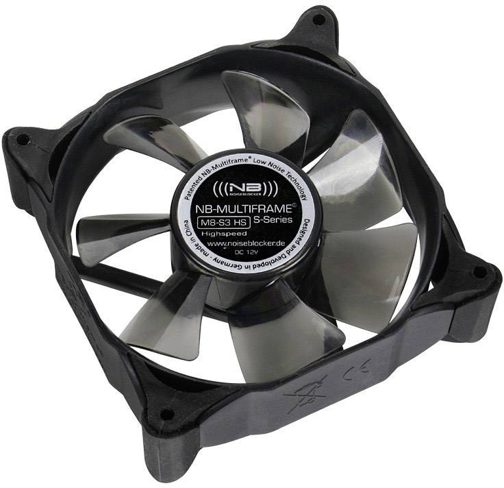 NoiseBlocker Multiframe M8-S3 PC fan Schwarz, Gris (transparente) ( x x ) 80 x 80 x 25 mm