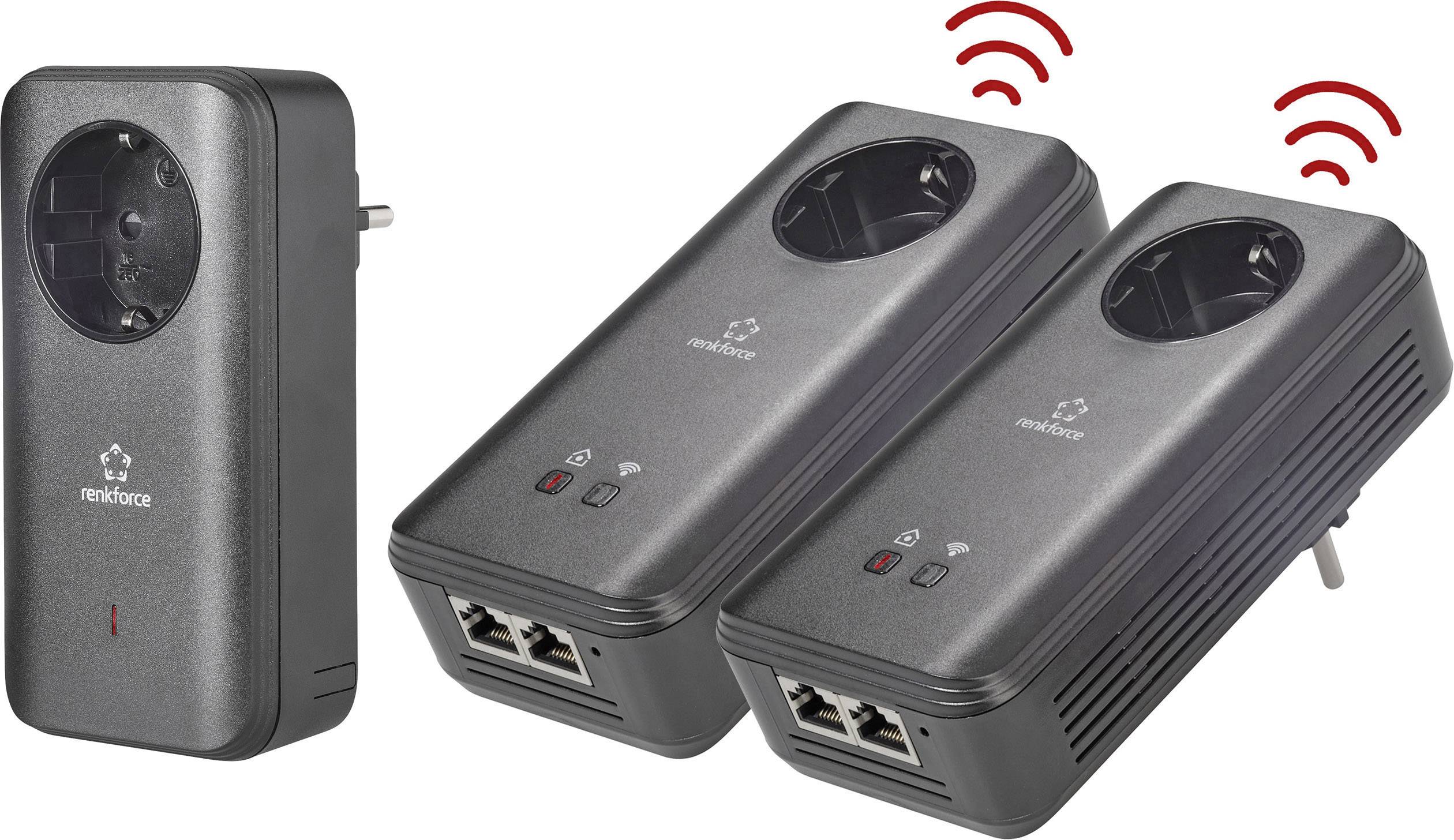 Renkforce PL1200D WiFi Powerline wifi Network Kit 1.2 GBit/s