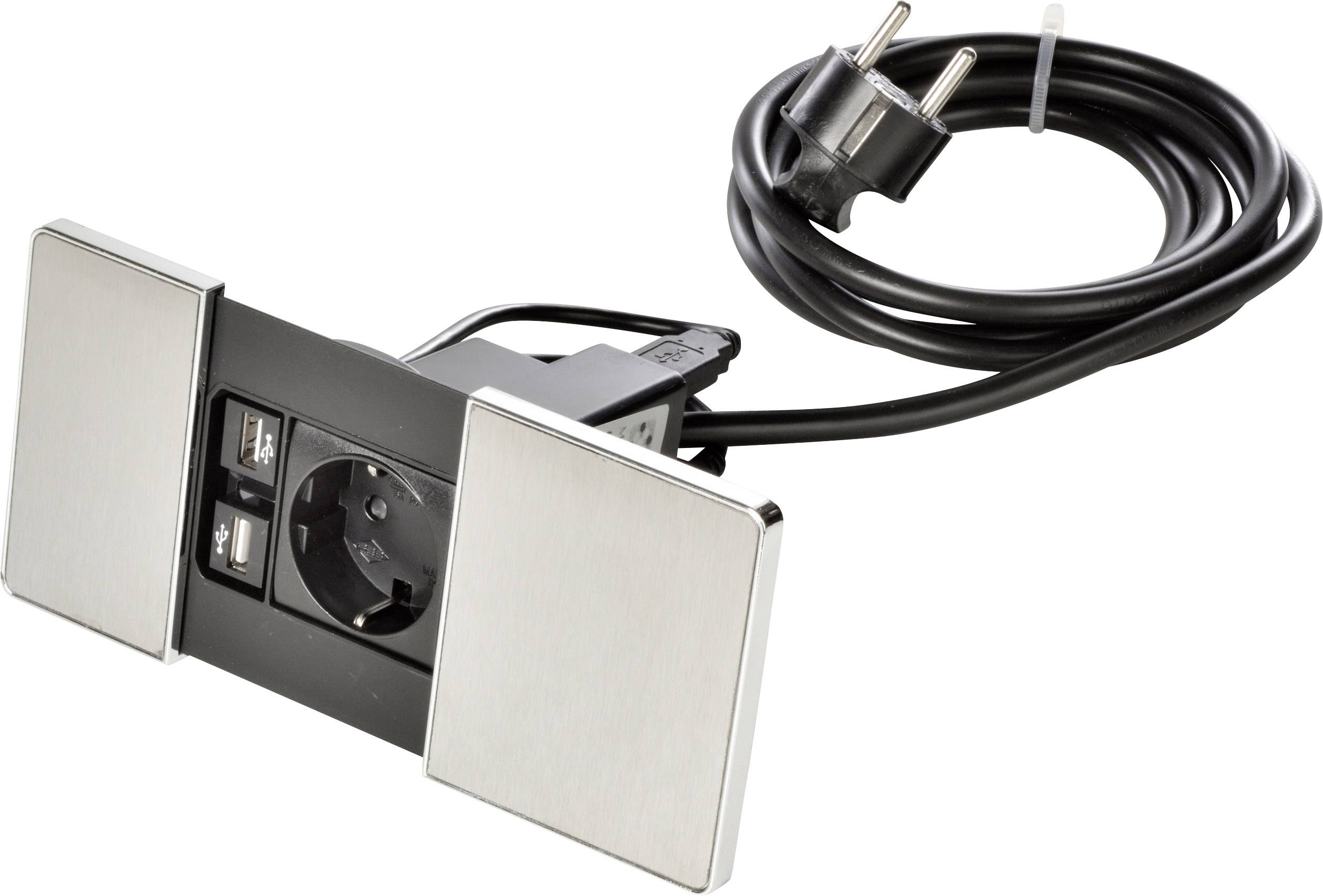 Kopp 939619018 Regleta de enchufes encastrable 1 vez Acero 1 UD(S).