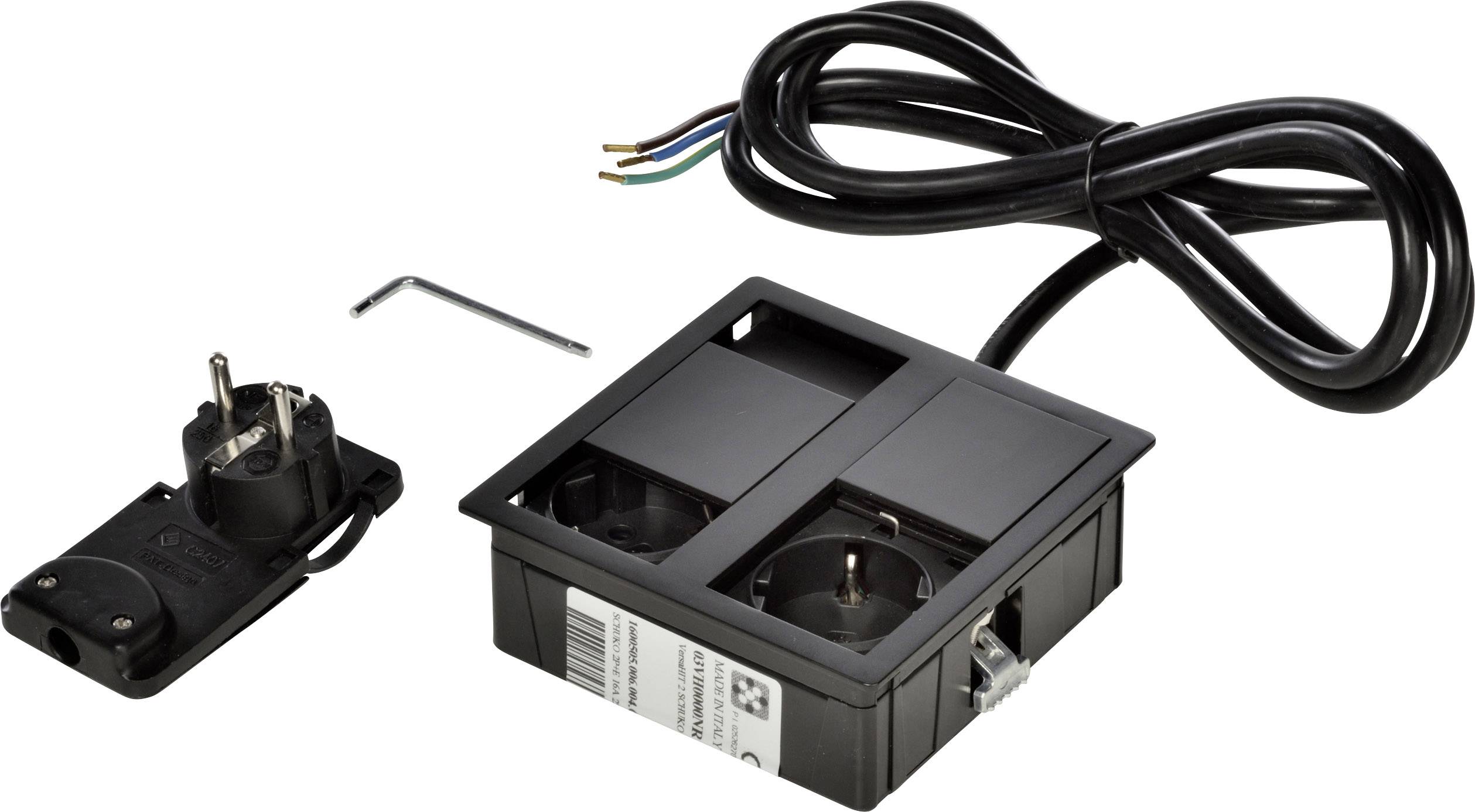 Kopp 939634017 Regleta de enchufes encastrable 2 veces Schwarz 1 UD(S).