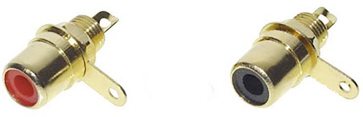TRU COMPONENTS 1601055 Clavija de conexión RCA Conector hembra, encastrable Número de polos: 2 Mono Rot, Schwarz 2 UD(S).