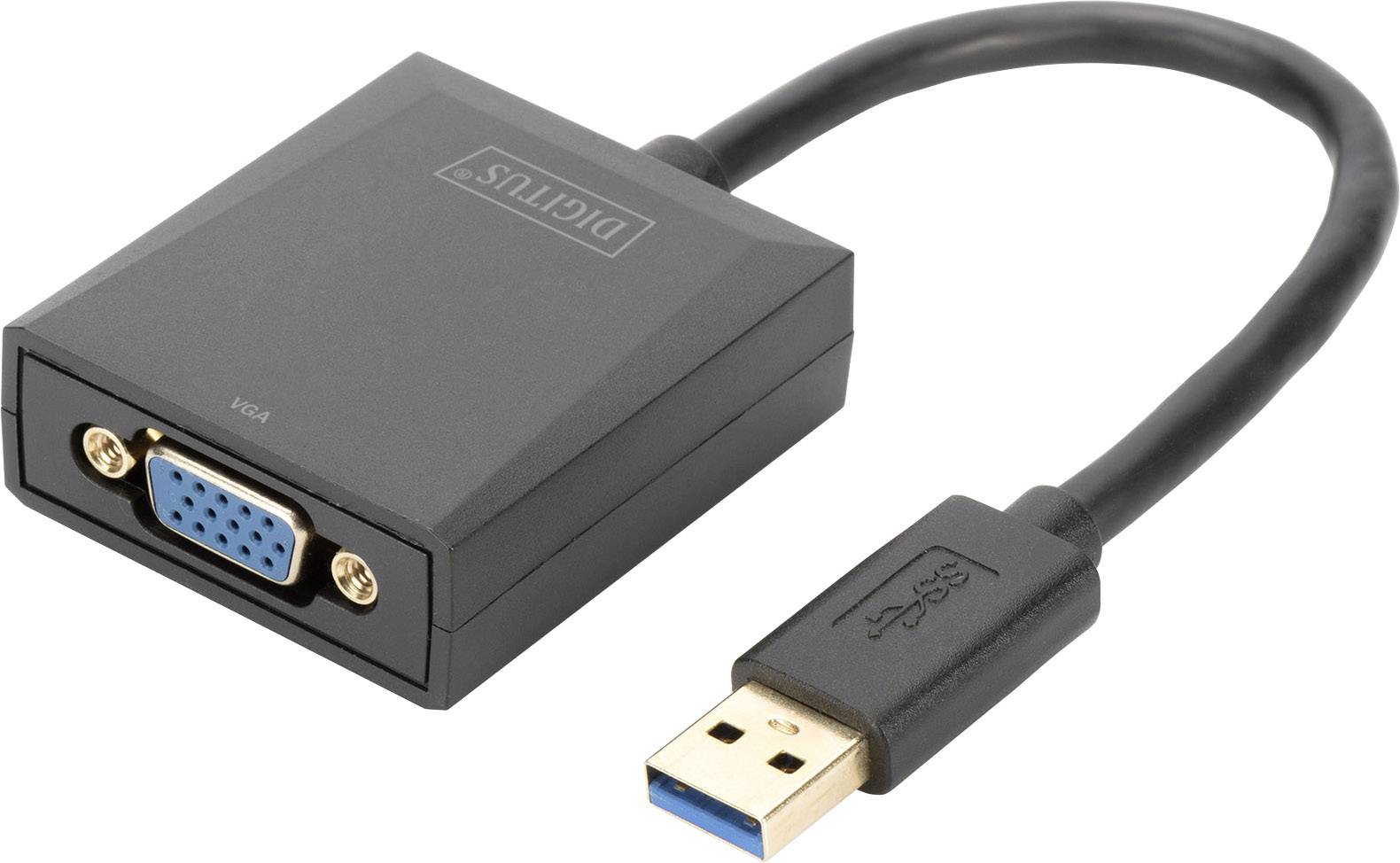 Digitus USB 3.0, VGA, Notebook, TV, monitor, Video Cable adaptador [1x Conector USB 3.0 A - 1x Conector hembra VGA] DA-7-0