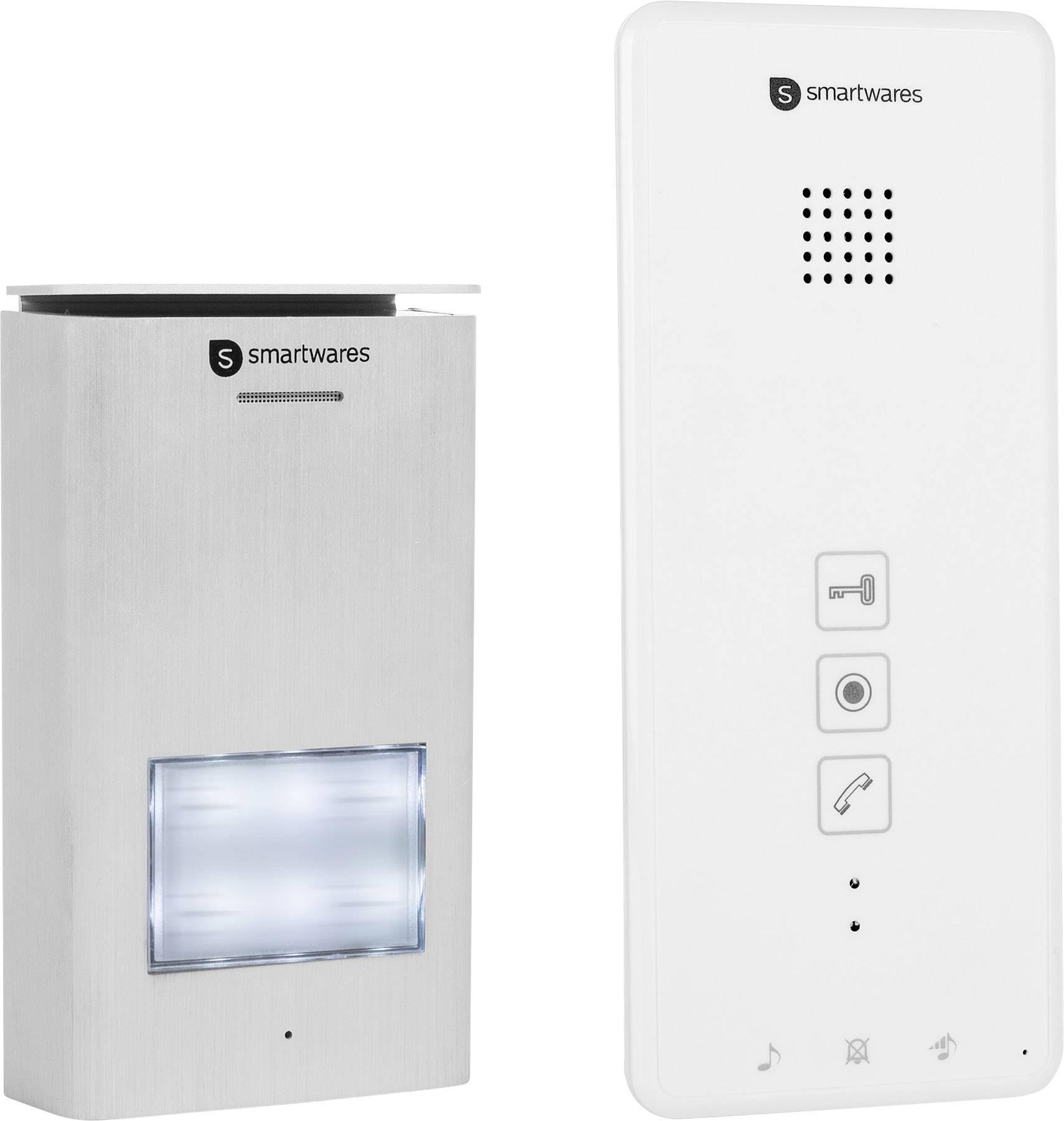 Smartwares DIC-21112 Intercomunicador de puerta 2 hilos Juego completo Vivienda familiar de 1 Plata, Blanco-1