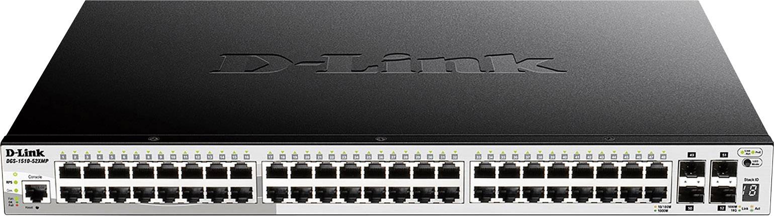 D-Link DGS-1510-52XMP DGS-1510-52XMP Dispositivo de red 52 puertos 176 Gbit/s Función PoE