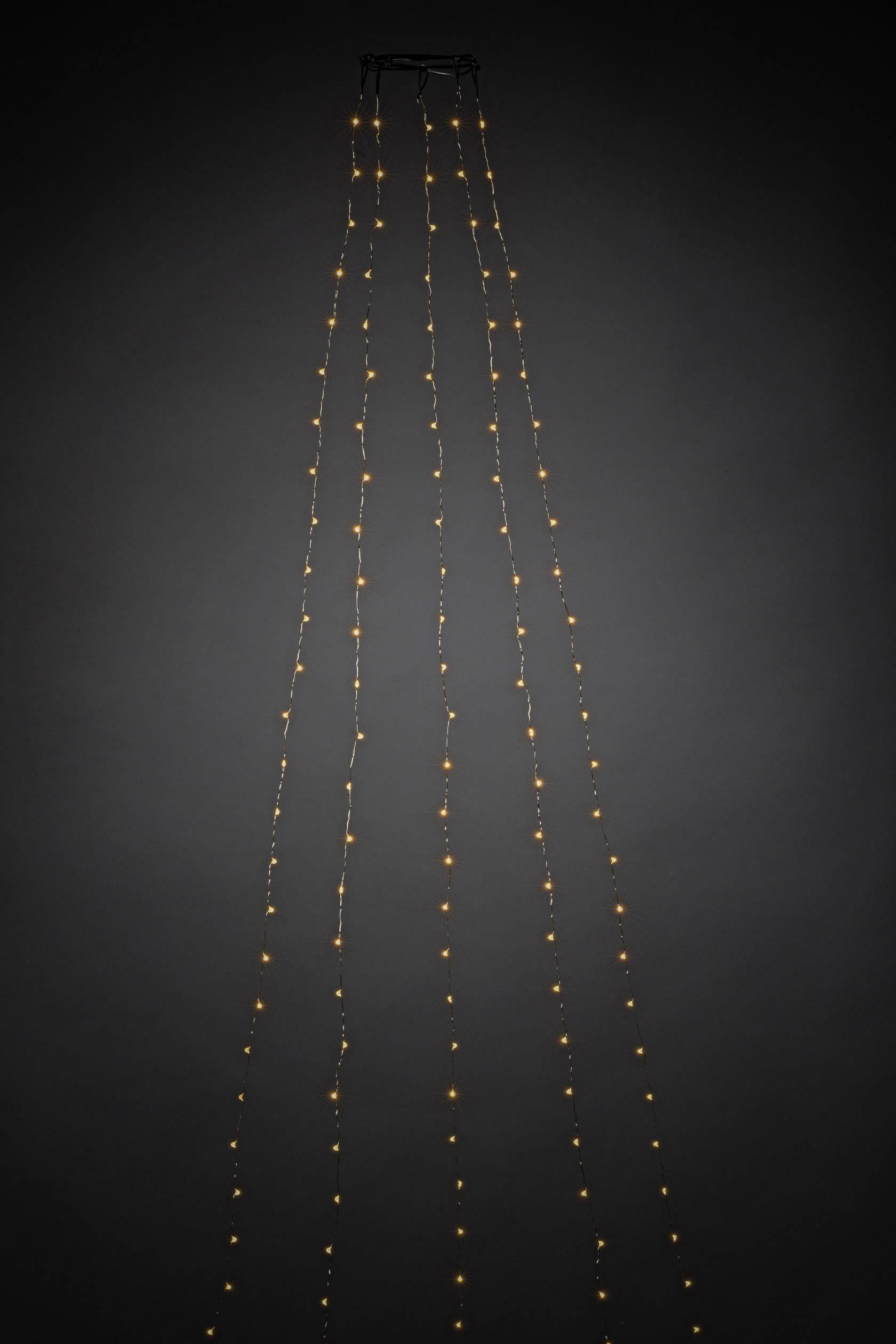 Konstsmide 6577-870 Cascada de luces LED para árbol con control de app Interior Clase de eficiencia energética: F (A - G) Alimentación por red Número de lámparas 180 LED Ámbar