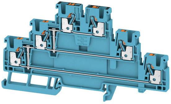 Weidmüller 2428850000 Borne de paso de tres pisos 5.1 mm Resorte de tracción Blau 25 UD(S). Piece