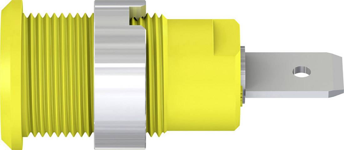 Stäubli SLB4-F6,3/N-X Toma de seguridad para laboratorio Conector hembra, encastrable Ø del pasador: 4 mm Amarillo 1 ST -2