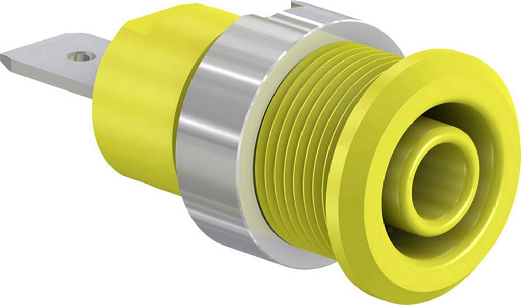 Stäubli SLB4-F6,3/N-X Toma de seguridad para laboratorio Conector hembra, encastrable Ø del pasador: 4 mm Amarillo 1 ST -3