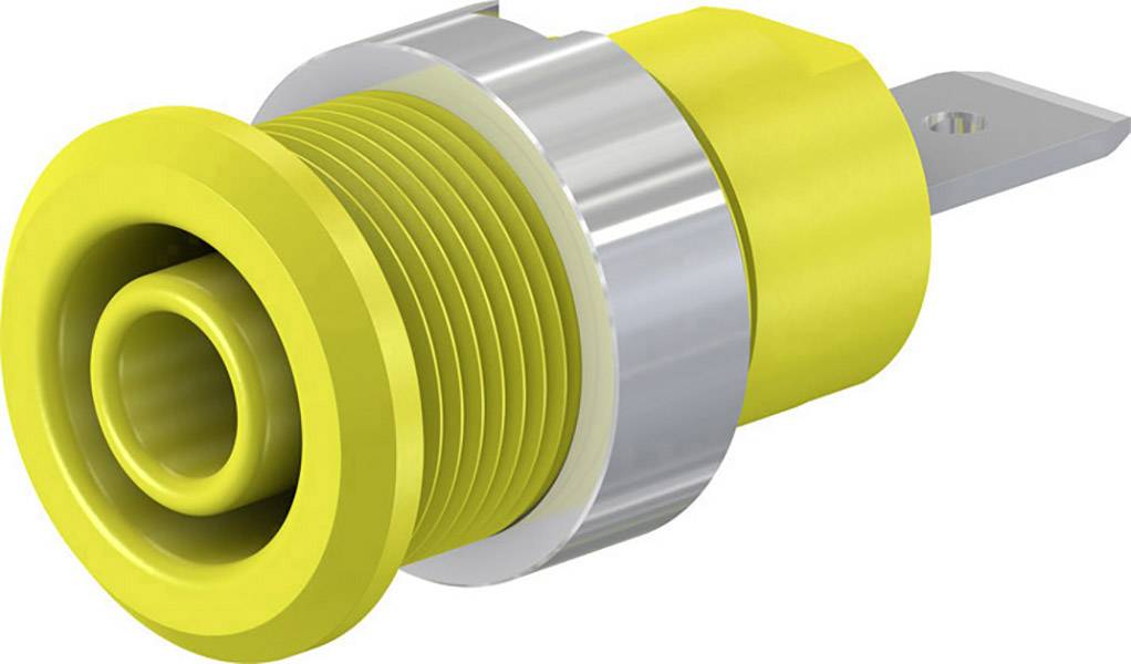 Stäubli SLB4-F6,3/N-X Toma de seguridad para laboratorio Conector hembra, encastrable Ø del pasador: 4 mm Amarillo 1 ST -1