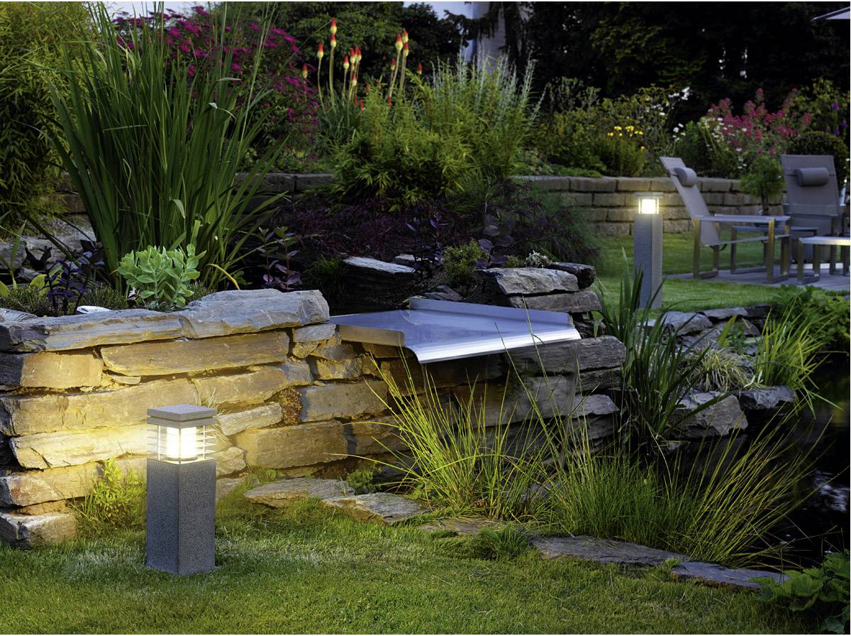 SLV 231410 Arrock Granite Lámpara solar de pie para exteriores LED E27 15 W Gris granito (mate)-3
