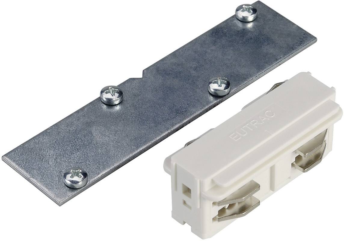Eutrac 1001539 Componente de alto voltaje con sistema de riel Längsverb.3P-Einbauschiene, weiss Blanco tráfico-0