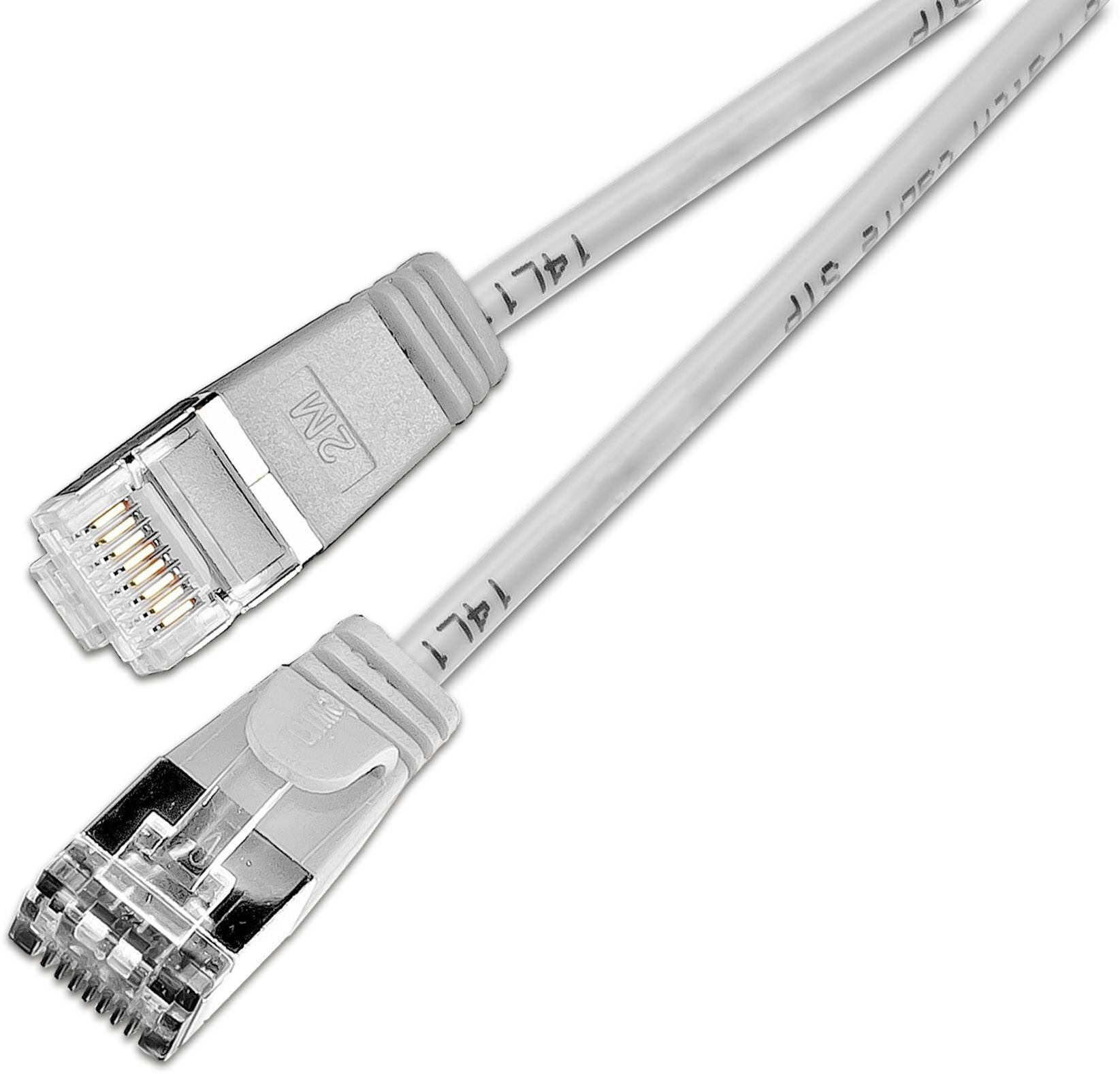 Slim Wirewin PKW-LIGHT-STP-K6 0.5 RJ45 Cable de red, cable de conexión CAT 6 U/FTP 0.50 m Gris Slimline 1 ST
