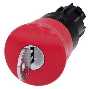 Siemens 3SU1000-1HG20-0AA0 Pulsador de parada de emergencia con forma de seta Bloqueable IP66, IP67, IP69/IP69K 1 UD(S).