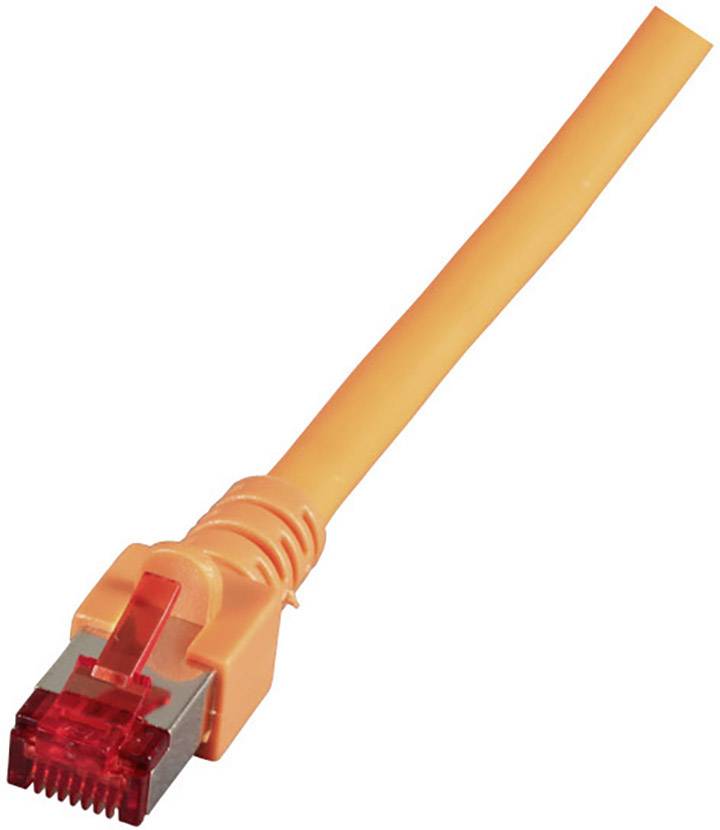 EFB Elektronik K5516.0,5 RJ45 Cable de red, cable de conexión CAT 6 S/FTP 0.50 m Naranja Retardante de llama, Sin halógenos, Con protección de pestañas de retención, Enchufes de contacto con recubrimiento de oro 1 UD(S).
