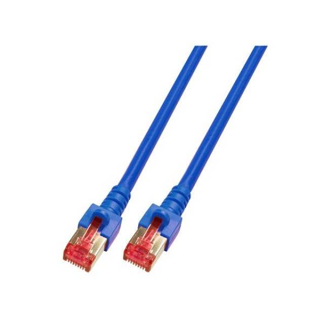 EFB Elektronik K5513.0,5 RJ45 Cable de red, cable de conexión CAT 6 S/FTP 0.50 m Blau Retardante de llama, Sin halógenos, Con protección de pestañas de retención, Enchufes de contacto con recubrimiento de oro 1 UD(S).