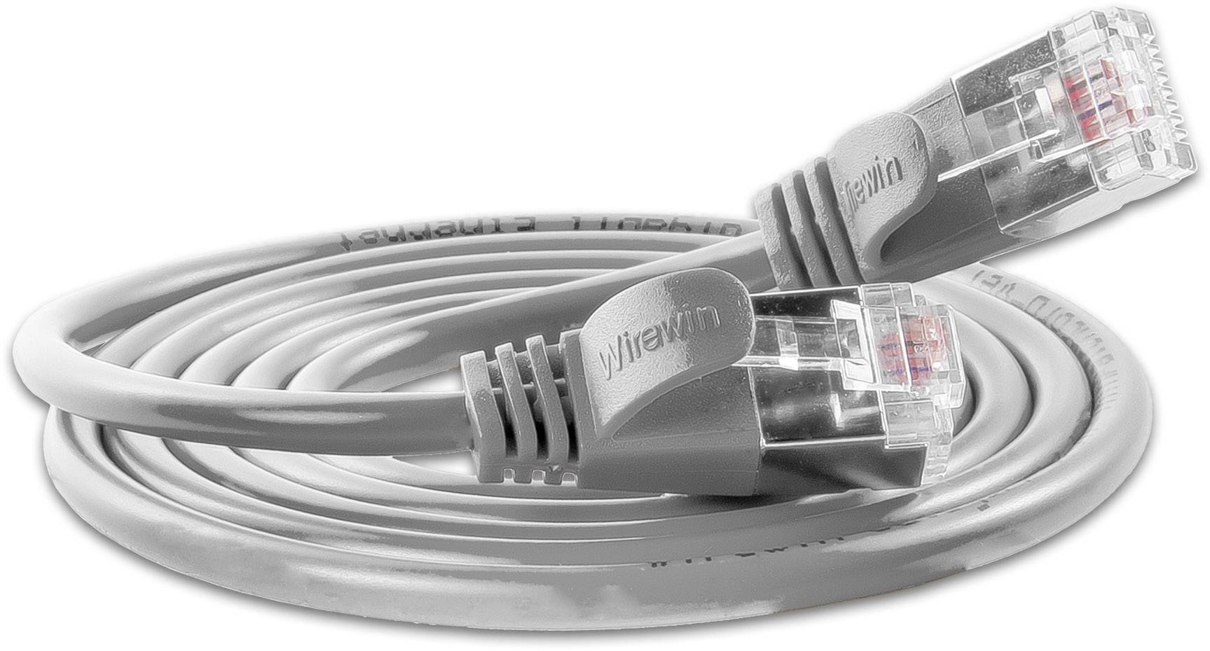 Slim Wirewin PKW-LIGHT-STP-K6 0.25 RJ45 Cable de red, cable de conexión CAT 6 U/FTP 25.00 cm Gris 1 ST-0