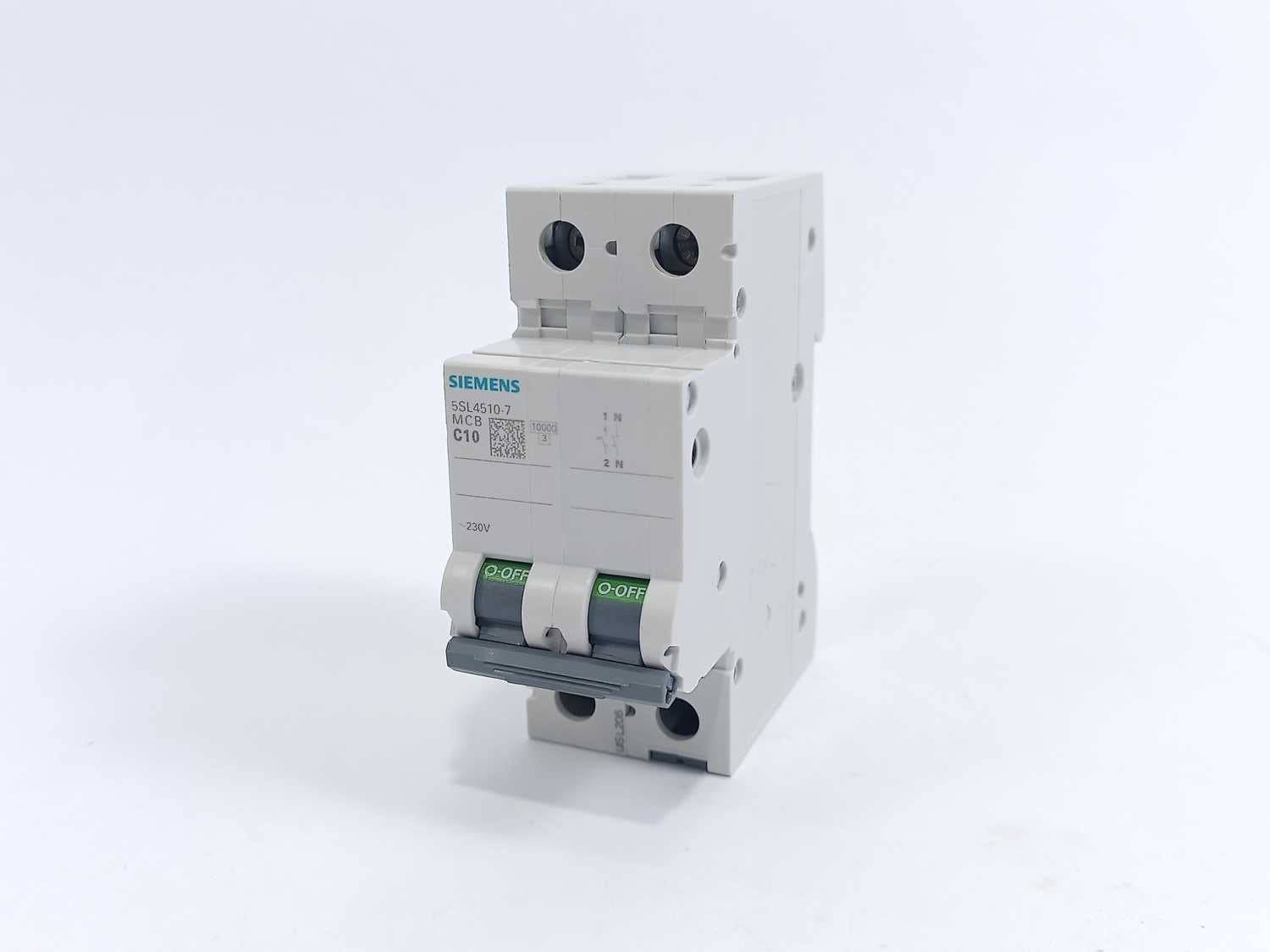 Siemens 5SL4510-7 5SL45107 Interruptor automático C/10 kA 2polig 10 A 230 V-1