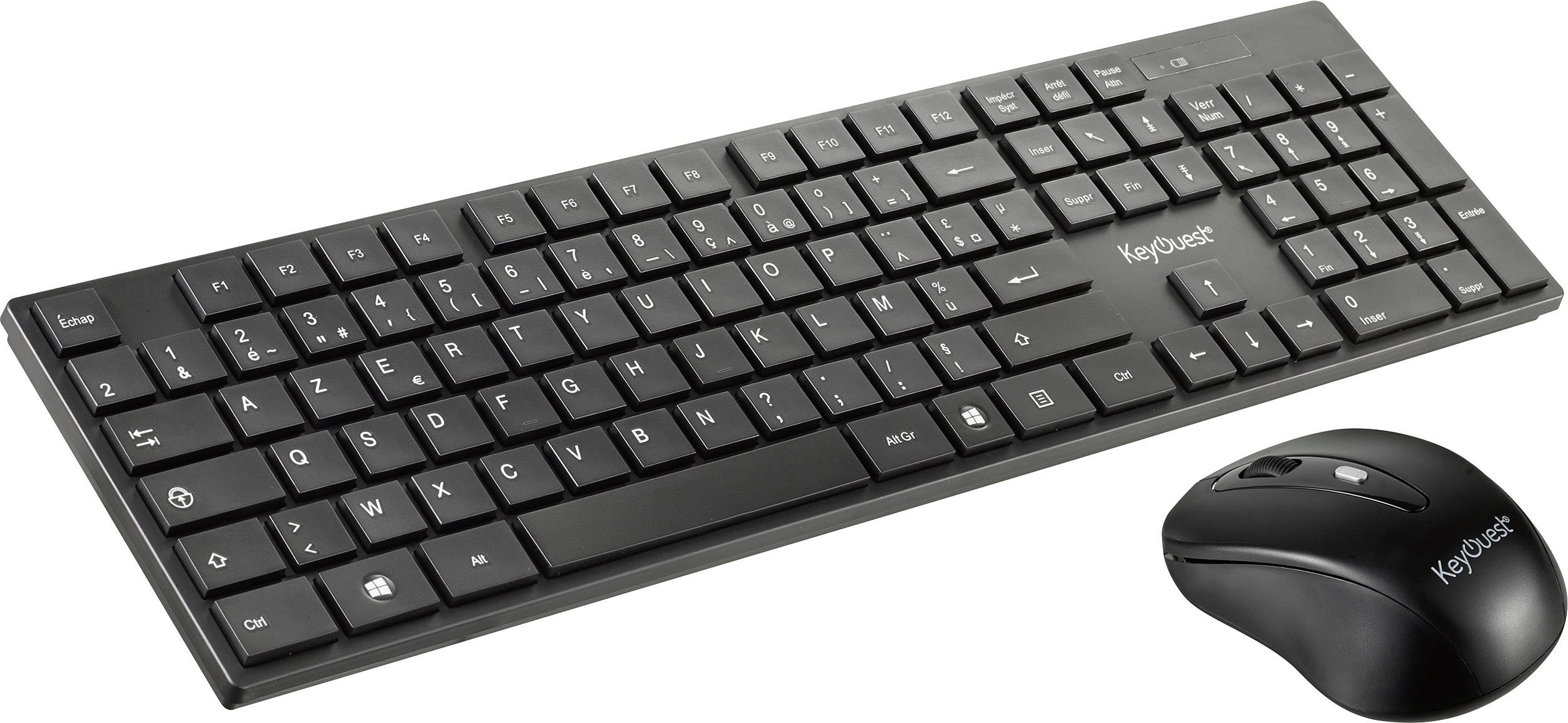 KeyOuest KO010846 Radiocontrolado Set de teclado y ratón Francés, AZERTY Schwarz