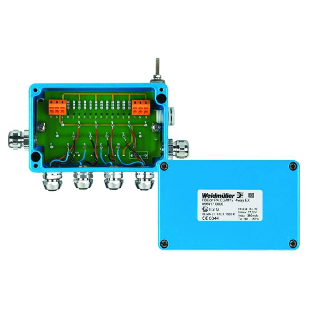 Weidmüller FBCON PA CG/M12 4WAY EX 8564170000 Caja de sensores/actuadores pasiva Distribuidor estándar PROFIBUS-PA EEx(i-0