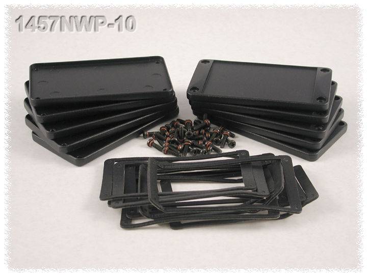 Hammond Electronics 1457NWP 1457NWP Tapa de cierre Sin brida (Lon. x Anch. x Alt.) 5 x 104 x 55 mm Aluminio Schwarz 2 UD-0