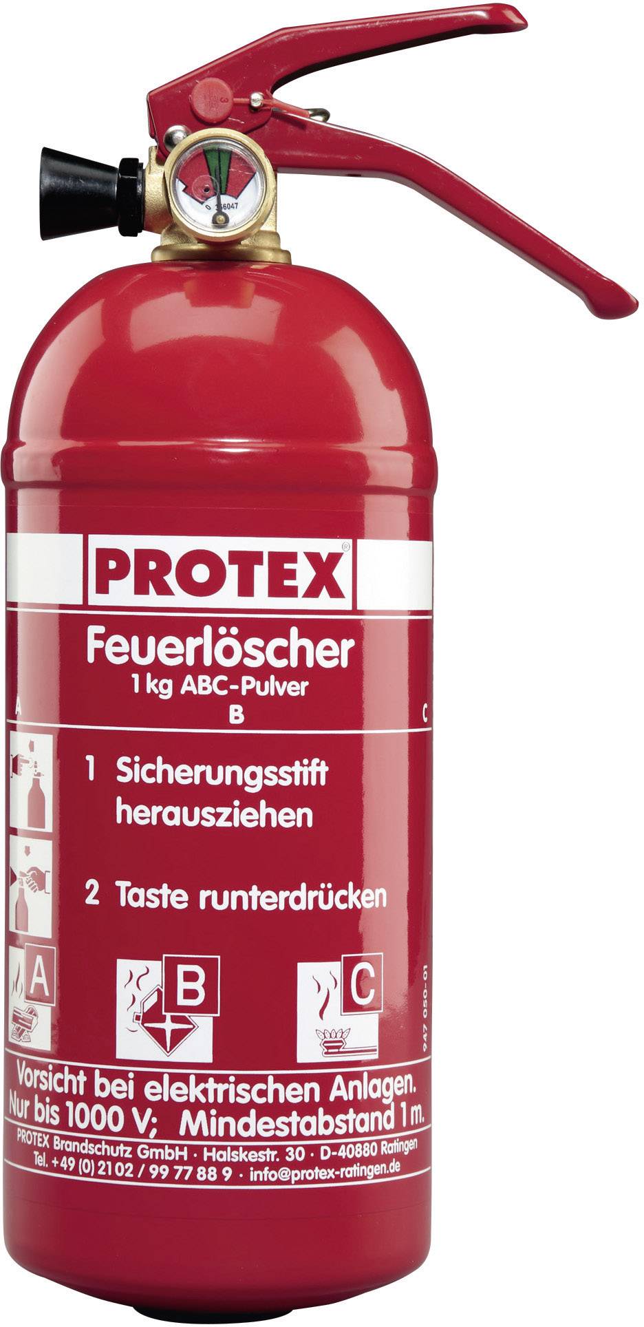 Protex Extintor en polvo 1 l Clase de incendio: A, B, C Contenido 1 UD(S).