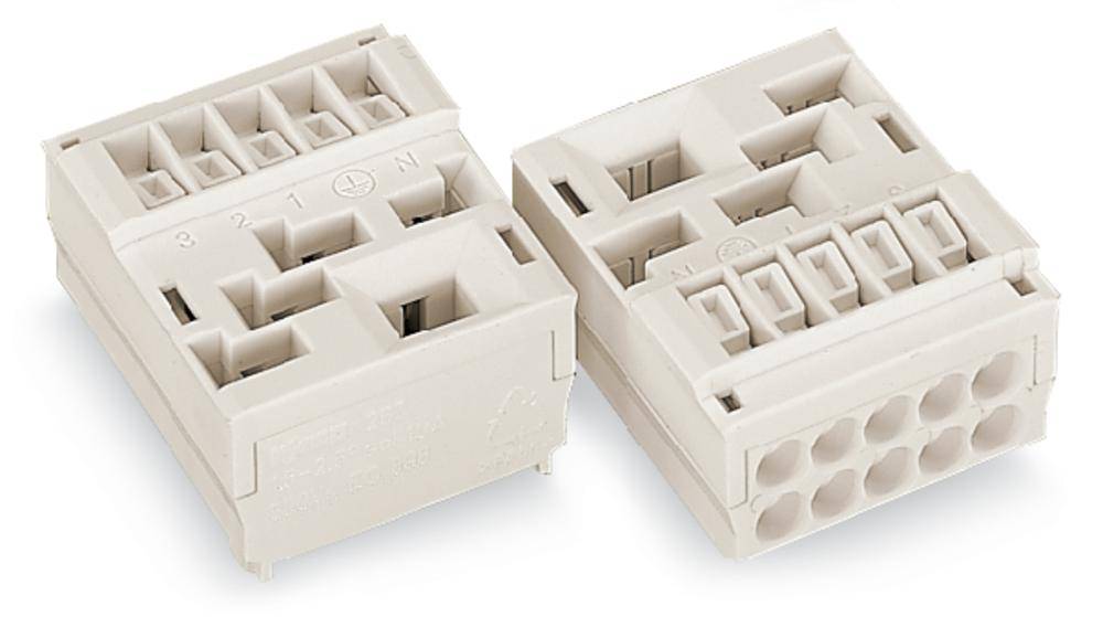 WAGO 267-303 267-303 Bloque de terminal Flexible: - Rígida: 1.5-2.5 mm² Número de polos: 3 50 UD(S). Blanco Tipo de emba-0