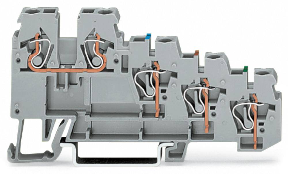 WAGO 270-570 Borne de iniciador 5 mm Resorte de tracción Asignación: L Gris 50 UD(S). Package