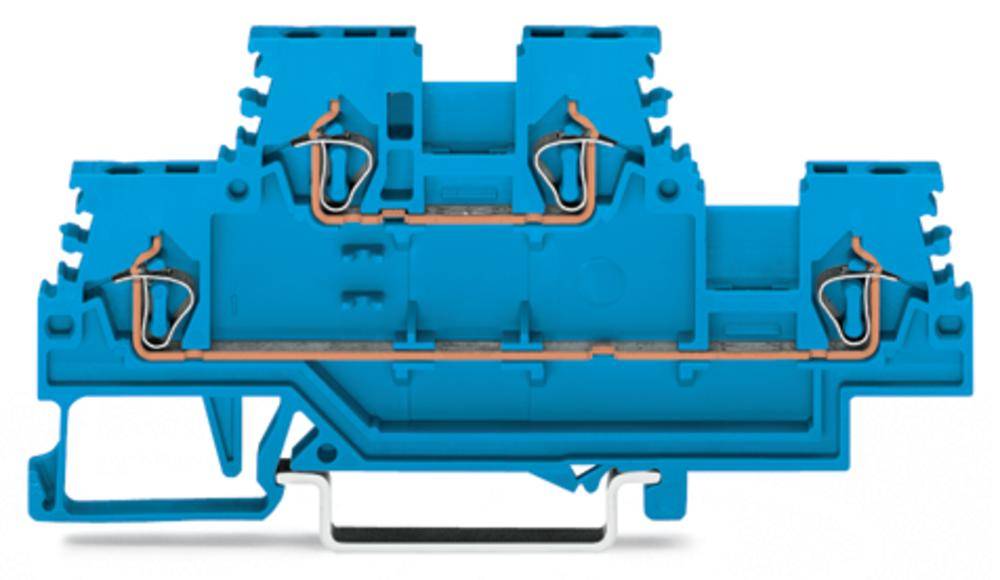 WAGO 279-504 Borne de paso de dos pisos 4 mm Resorte de tracción Asignación: N, N Blau 50 UD(S). Package