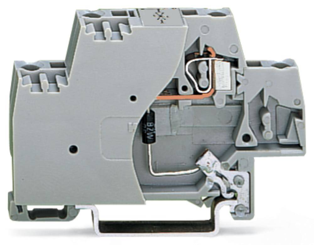 WAGO 280-502/281-592 Borne individual 10 mm Resorte de tracción Asignación: L Gris 50 UD(S). Package-0