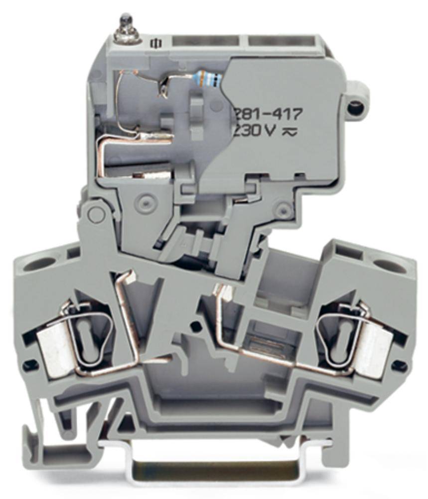 WAGO 281-611/281-417 Borne de fusible 8 mm Resorte de tracción Asignación: L Gris 50 UD(S).