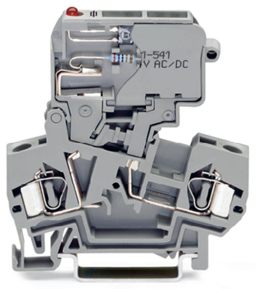 WAGO 281-611/281-542 Borne de fusible 8 mm Resorte de tracción Asignación: L Gris 50 UD(S). Package-0