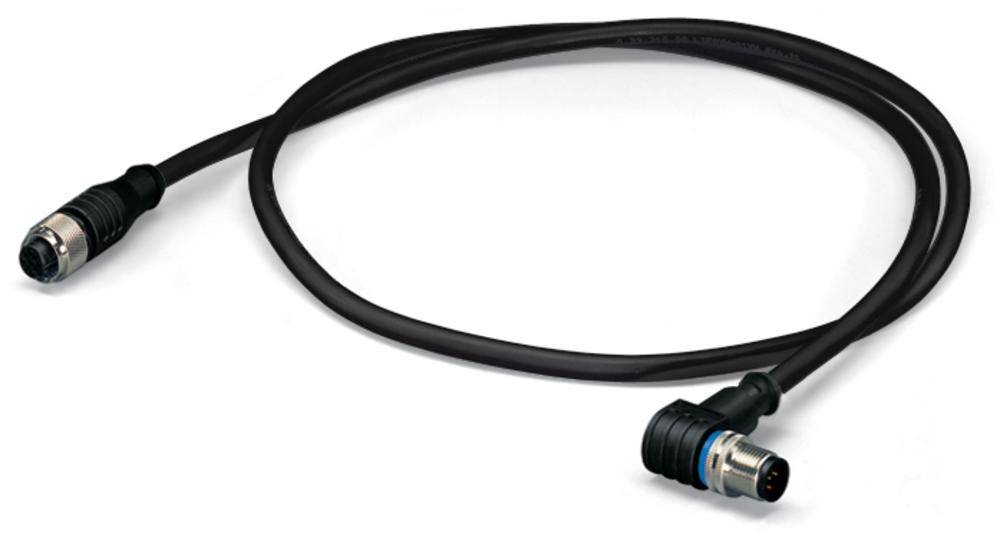 WAGO 756-5402/040-010 Conector de sensor/actuador, montado M12 Conector, acodado, Conector hembra, recto 1.00 m Número d-0