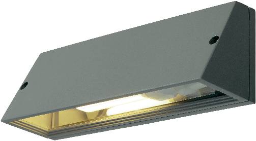 SLV Pema 230034 Apliques de pared para exteriores Bombilla de bajo consumo, LED E27 15 W Gris plata-0