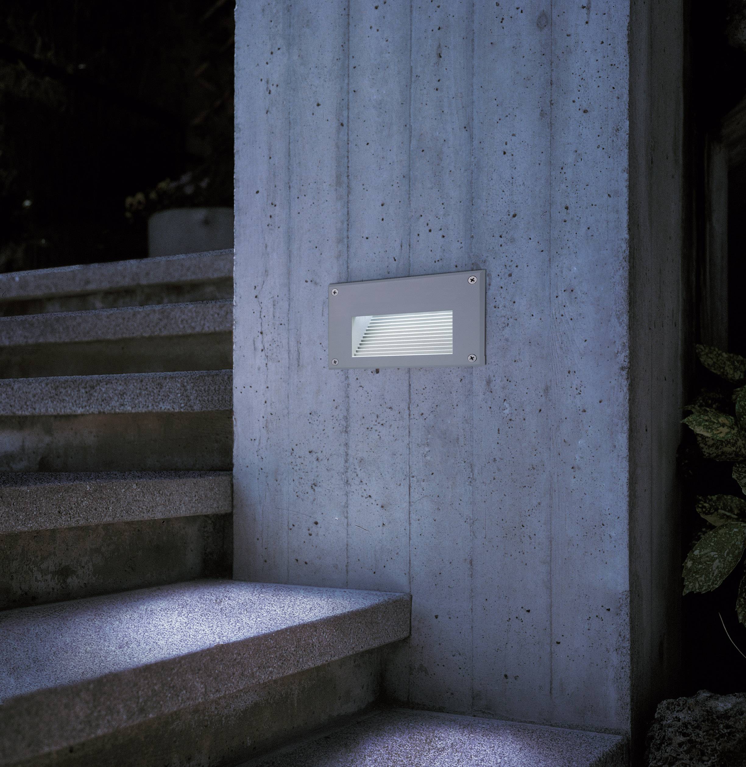 SLV Brick 229702 Luminaria de encastre para exteriores LED instalado de forma fija LED F (A - G) 1.4 W Gris plata-0