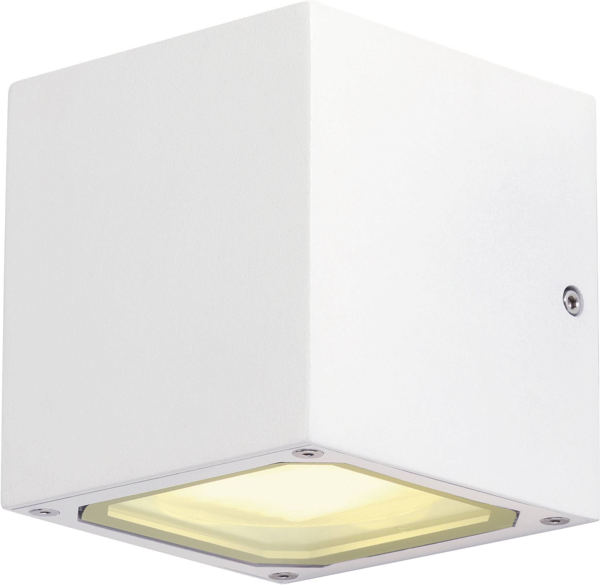 SLV Sitra Cube 232531 Apliques de pared para exteriores Bombilla de bajo consumo, LED GX53 18 W Blanco