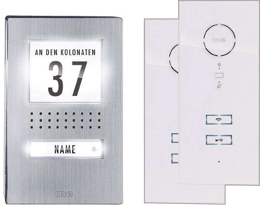 m-e modern-electronics ADV 112 WW Vistadoor Intercomunicador de puerta Por cable Juego completo Vivienda familiar de 1 Acero inoxidable, Blanco
