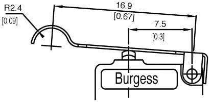 Burgess F4T7YCUL Microinterruptor F4T7YCUL 250 V/AC 5 A 1 On/(On) IP40 Pulsante 1 UD(S).-1
