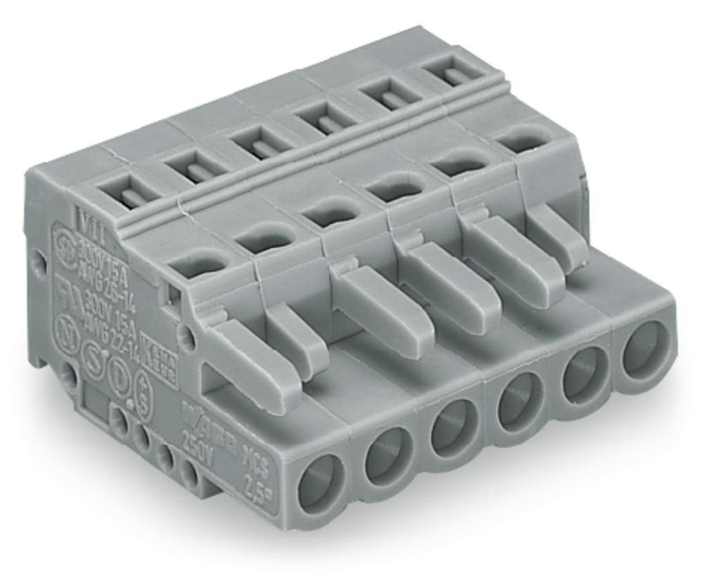 WAGO Cable de caja de enchufe 231 Número total de polos 10 Dimensión modular: 5 mm 231-110/026-000 50 UD(S).