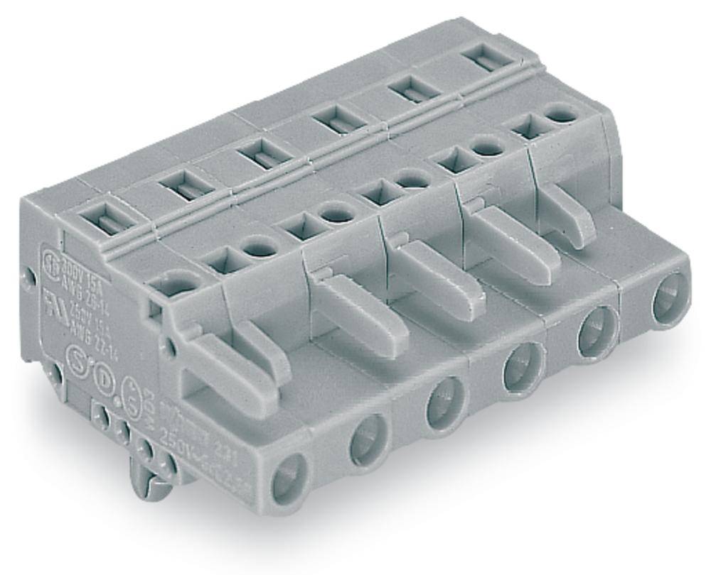 WAGO Cable de caja de enchufe 231 Número total de polos 10 Dimensión modular: 7.50 mm 231-210/008-000 25 UD(S).-0