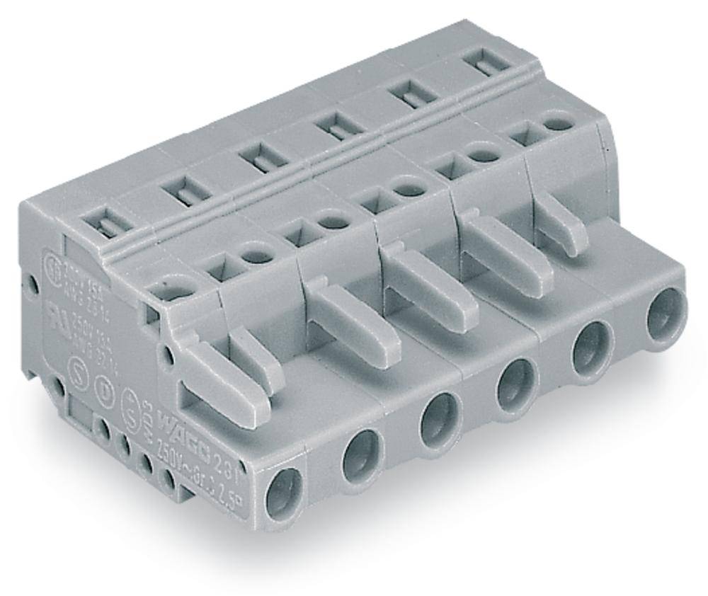 WAGO Cable de caja de enchufe 231 Número total de polos 10 Dimensión modular: 7.50 mm 231-210/026-000 25 UD(S).