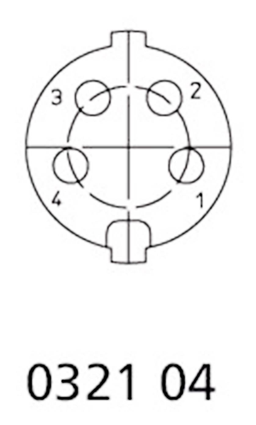 Lumberg 0332 04 Clavija de conexión redonda DIN Conector, recto Número de polos: 4 Plata 1 UD(S).-1