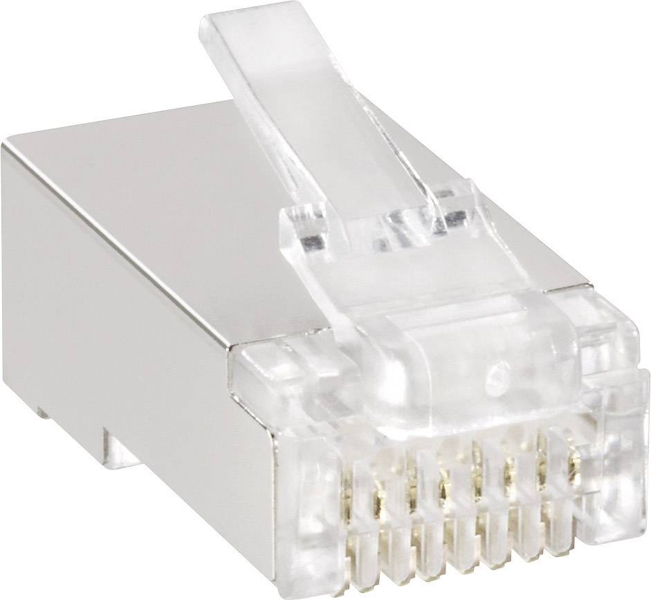 BKL Electronic 143047 Enchufe modular blindado 143047 Conector, recto Polo: 8P8C Transparente 1 ST