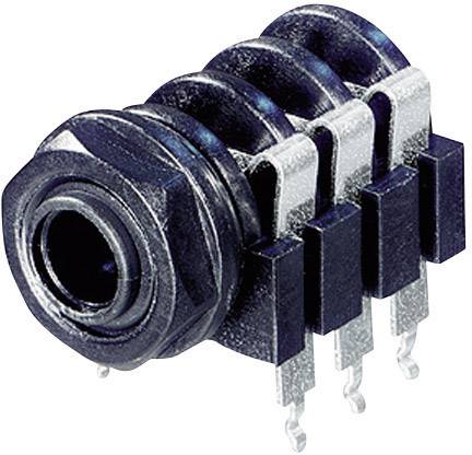 Rean AV NYS 219 Clavija de conexión jack de 6,35 mm Conector hembra, instalación horizontal Número de polos: 3 Estéreo Schwarz 1 UD(S).