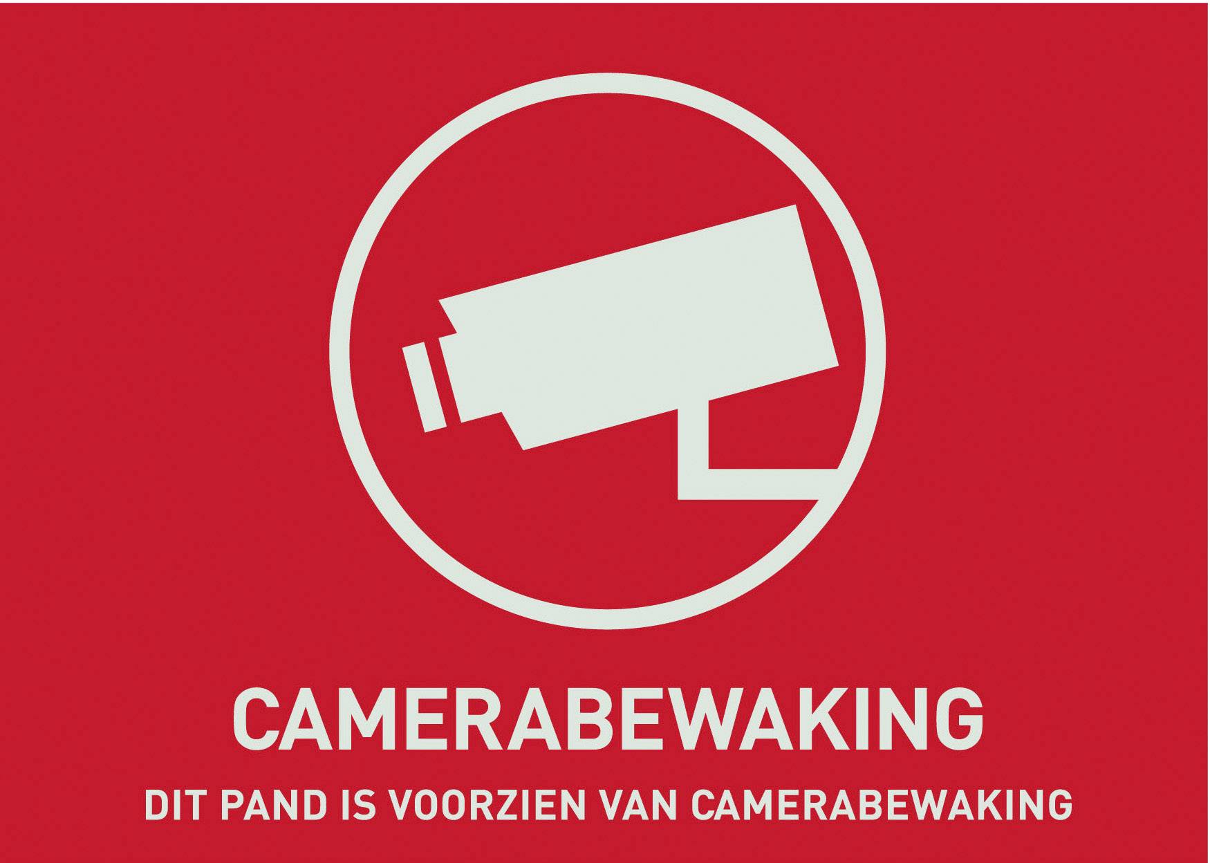 ABUS AU1305 Adhesivo de advertencia Videovigilancia Idiomas Neerlandés ( x ) 74 mm x 53 mm-0