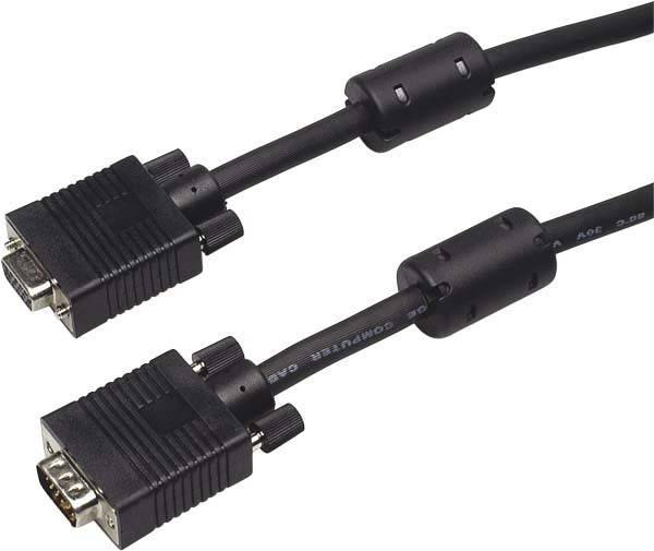 Bachmann VGA Cable Conector VGA de 15 polos, Conector VGA de 15 polos 3.00 m Schwarz 940.047 Cable VGA